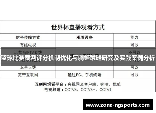 篮球比赛裁判评分机制优化与调整策略研究及实践案例分析